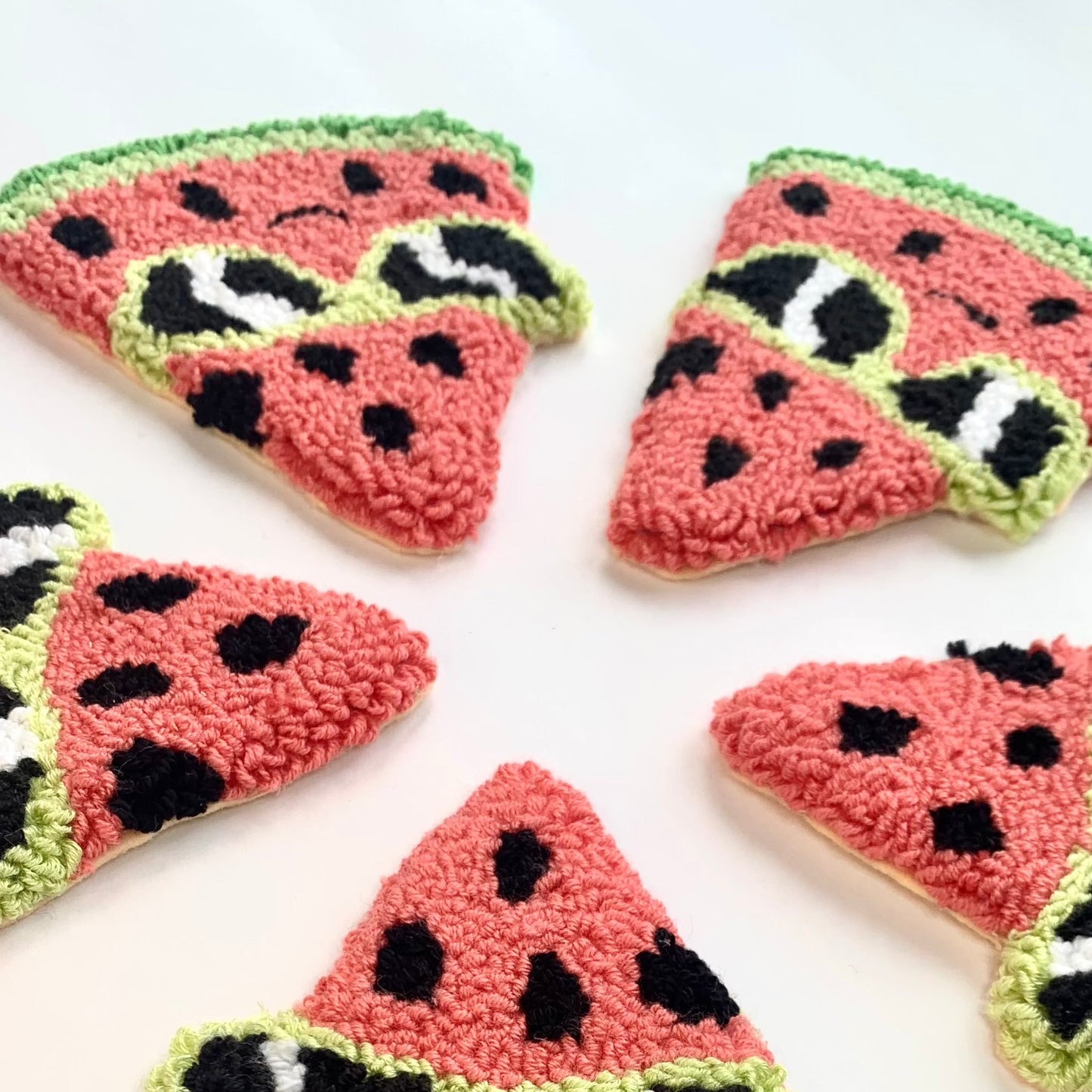 Watermelon Vibes 😎 / Punch Needle Coasters