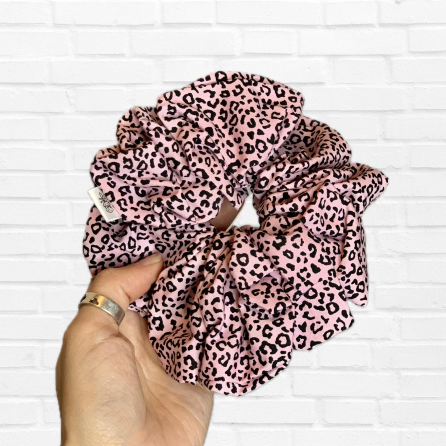 Pink Animal Print Scrunchie
